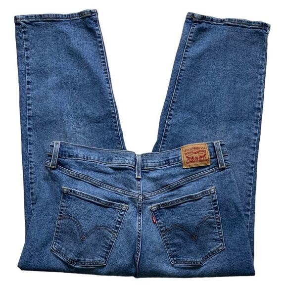 Levi's Ribcage Straight Jeans Womens Size 16W High Rise Button Fly Denim Blue - Picture 6 of 12